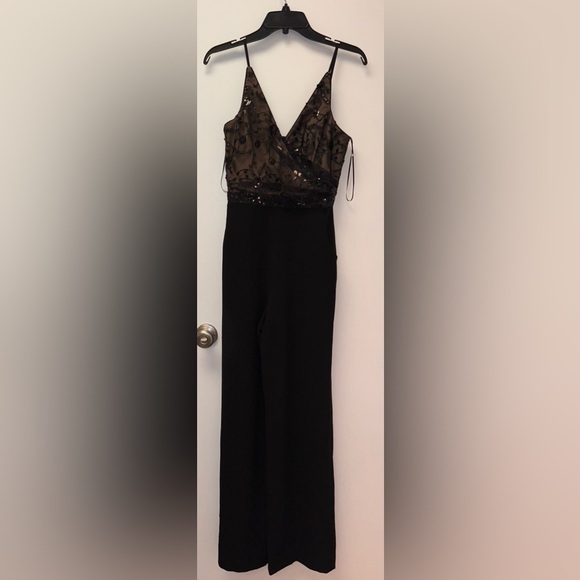 NWOT Dress the population Trystan sleeveless sequin black jumpsuit, small - Picture 4 of 8